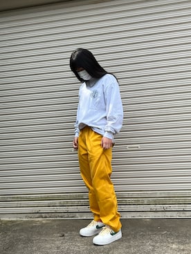 「WEGO（ウィゴー）のアイテム（パンツ、イエロー系）」を使った、あこさん（レディース・155cm）の春コーディネート
