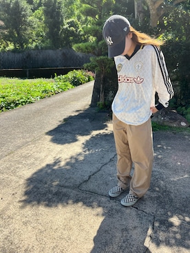 「アイテム（スリッポン）」を使った、あこさん（レディース・155cm）の秋コーディネート