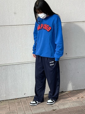 「CITEN（シテン）のアイテム（パンツ、ブルー系）」を使った、あこさん（レディース・155cm）の秋コーディネート