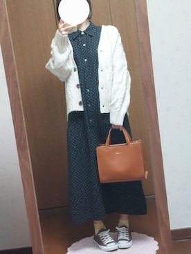 「Simplicite（サンプリシテ）のアイテム（ワンピース/ドレス）」を使った、チェリコさん（レディース・163cm）の秋コーディネート