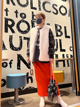 「ビーズバッグ」｜「アイテム（ブーツ）」を使った、star.maammiyさん（レディース・155cm）の春コーディネート