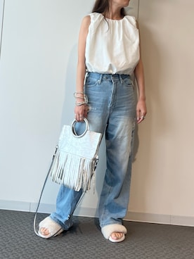 「ハイウエストデニム」｜star.maammiyさん（レディース・155cm）の夏コーディネート