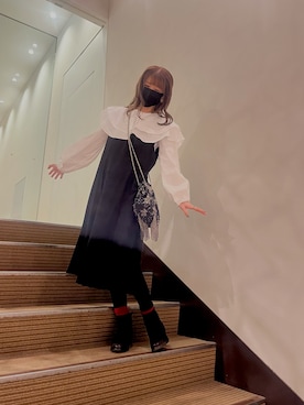 「ビーズバッグ」｜「アイテム（ワンピース/ドレス）」を使った、star.maammiyさん（レディース・155cm）の春コーディネート