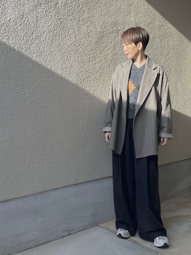 「アイテム（テーラードジャケット）」を使った、jemilemoさん（レディース・153cm）の冬コーディネート