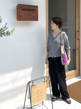 「アイテム（バレエシューズ）」を使った、jemilemoさん（レディース・153cm・40代）の夏コーディネート