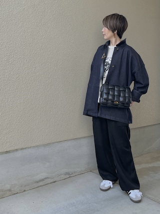 CLANE人気のフレア袖ジャケット オフィスカジュアル.デニム合わせなど万能 CLANE/クラネ】DENIM OVER JACKET/デニムオーバージャケットを使った