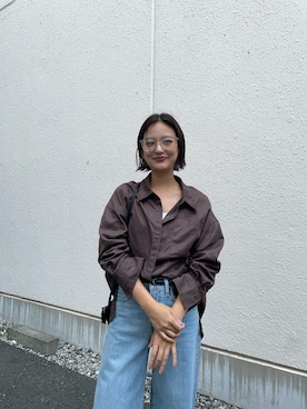 「URBAN RESEARCH（アーバンリサーチ）のスエードライクルーズシャツ（シャツ/ブラウス）」を使った、ちほさん（レディース・163cm）の秋コーディネート