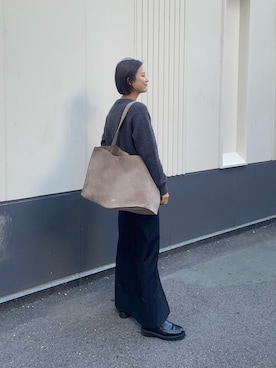 「URBAN RESEARCH（アーバンリサーチ）のアイテム（トートバッグ）」を使った、ちほさん（レディース・163cm）の冬コーディネート