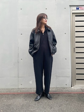 「アイテム（サロペット/オーバーオール）」を使った、ちほさん（レディース・163cm）の秋コーディネート