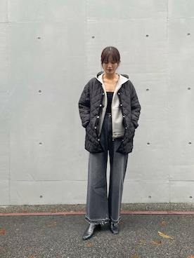 「アイテム（ダウンジャケット/コート）」を使った、ちほさん（レディース・163cm）の秋コーディネート