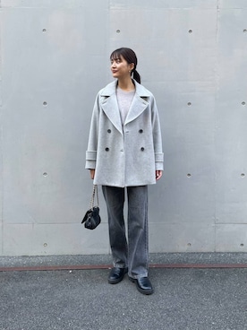 「アイテム（ピーコート）」を使った、ちほさん（レディース・163cm）の秋コーディネート