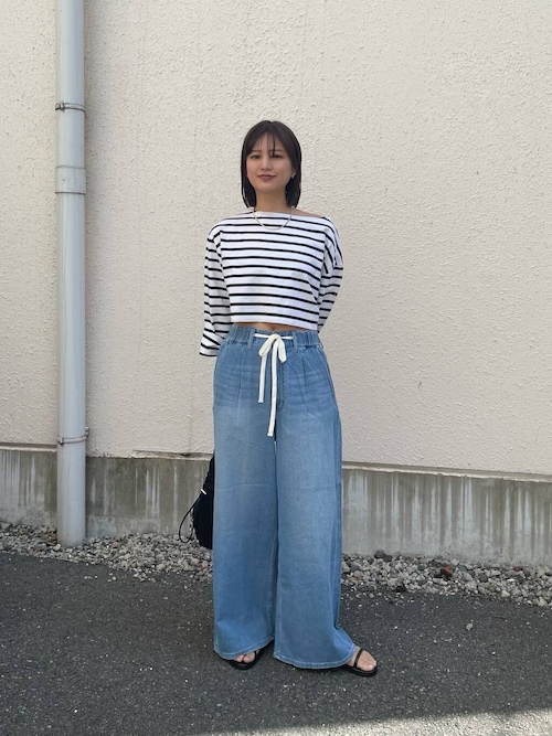 セール】『別注』Le minor×UR Border cropped T-shirts（Tシャツ
