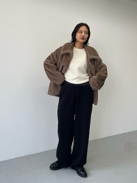 「ファーコート」｜ちほさん（レディース・163cm）の冬コーディネート