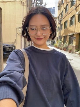 「URBAN RESEARCH（アーバンリサーチ）のアイテム（メガネ）」を使った、ちほさん（レディース・163cm）の秋コーディネート