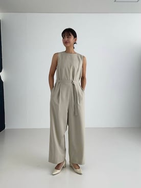 「URBAN RESEARCH（アーバンリサーチ）の『2サイズ展開』ベルト付きオールインワン（サロペット/オーバーオール）」を使った、ちほさん（レディース・163cm）の冬コーディネート