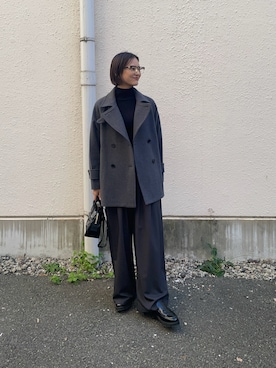 「アイテム（ピーコート）」を使った、ちほさん（レディース・163cm）の秋コーディネート