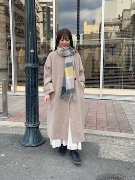 「URBAN RESEARCH（アーバンリサーチ）のアイテム（ストール/ショール）」を使った、ちほさん（レディース・163cm）の冬コーディネート