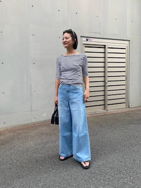 「アイテム（Tシャツ/カットソー、その他）」を使った、ちほさん（レディース・163cm）の夏コーディネート