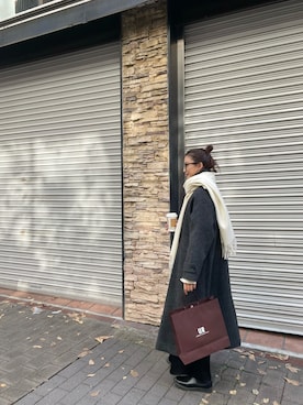 「URBAN RESEARCH（アーバンリサーチ）のアイテム（ステンカラーコート）」を使った、chihoさん（レディース・163cm）の冬コーディネート