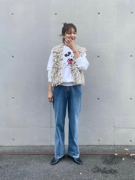 「イチ推しデニムコーデ」｜ちほさん（レディース・163cm）の秋コーディネート