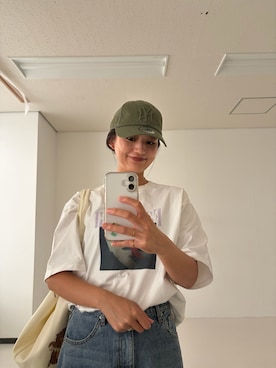 「URBAN RESEARCH（アーバンリサーチ）の別注/Disney/プリントT-SHIRTS（Tシャツ/カットソー、その他）」を使った、ちほさん（レディース・163cm）の夏コーディネート