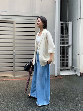 「URBAN RESEARCH（アーバンリサーチ）のアイテム（ジャケット/アウター）」を使った、chihoさん（レディース・163cm）の夏コーディネート