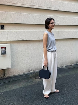 「URBAN RESEARCH（アーバンリサーチ）のアイテム（タンクトップ）」を使った、ちほさん（レディース・163cm）の夏コーディネート