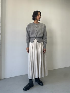 「スカートコーデ」｜「アイテム（ローファー）」を使った、ちほさん（レディース・163cm）の冬コーディネート