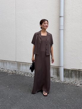 「URBAN RESEARCH（アーバンリサーチ）のPIENI　AORI M（ハンドバッグ、ブラック系）」を使った、ちほさん（レディース・163cm）の夏コーディネート