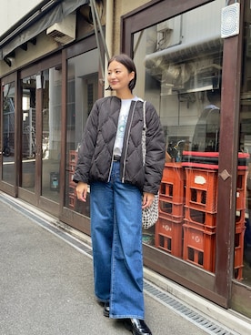 「URBAN RESEARCH（アーバンリサーチ）のアイテム（ダウンジャケット/コート）」を使った、ちほさん（レディース・163cm）の秋コーディネート