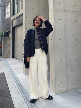 「URBAN RESEARCH（アーバンリサーチ）のアイテム（トートバッグ）」を使った、ちほさん（レディース・163cm）の冬コーディネート