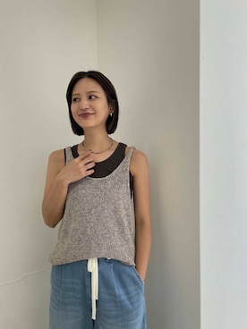 「URBAN RESEARCH（アーバンリサーチ）のアイテム（タンクトップ）」を使った、ちほさん（レディース・163cm）の夏コーディネート