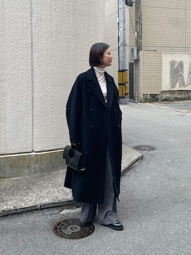 「アイテム（チェスターコート）」を使った、ちほさん（レディース・163cm）の秋コーディネート