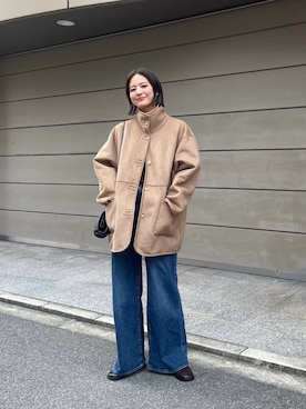 「アイテム（ムートンコート）」を使った、ちほさん（レディース・163cm）の冬コーディネート