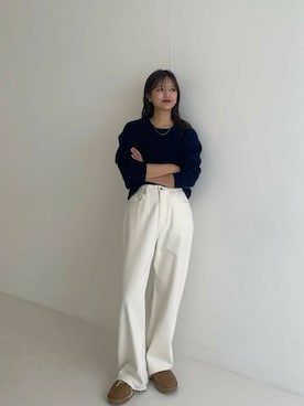 「UGG（アグ）の『WEB限定』UGG　CLASSIC ULTRA MINI（ブーツ）」を使った、ちほさん（レディース・163cm）の秋コーディネート