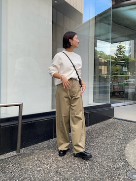 「アイテム（ローファー）」を使った、ちほさん（レディース・163cm）の秋コーディネート