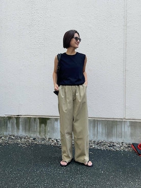 「アイテム（タンクトップ）」を使った、chihoさん（レディース・163cm）の夏コーディネート