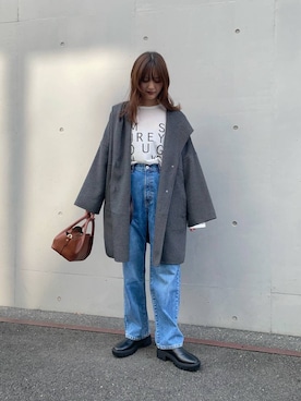 「サイドゴアブーツ」｜「アイテム（その他アウター）」を使った、ちほさん（レディース・163cm）の秋コーディネート