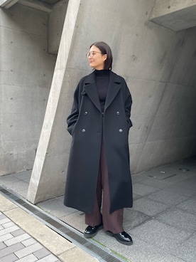 「アイテム（チェスターコート）」を使った、ちほさん（レディース・163cm）の冬コーディネート