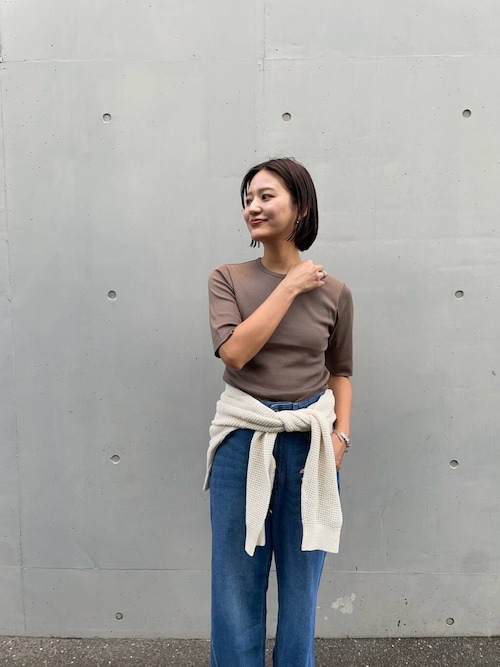 綿麻デニムワイドストレートパンツ