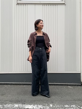 「URBAN RESEARCH（アーバンリサーチ）のスエードライクルーズシャツ（シャツ/ブラウス）」を使った、ちほさん（レディース・163cm）の夏コーディネート