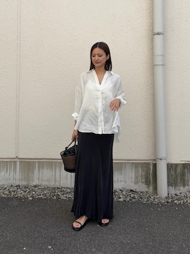 「URBAN RESEARCH（アーバンリサーチ）のキュプラバイアススカート（スカート）」を使った、ちほさん（レディース・163cm）の春コーディネート