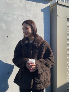 「アイテム（バレッタ/ヘアクリップ）」を使った、ちほさん（レディース・163cm）の冬コーディネート