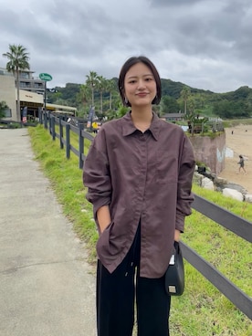 「URBAN RESEARCH（アーバンリサーチ）のスエードライクルーズシャツ（シャツ/ブラウス）」を使った、ちほさん（レディース・163cm）の秋コーディネート