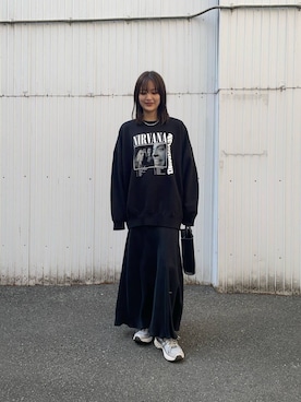 「URBANRESEARCH」｜「アイテム（スウェット）」を使った、chihoさん（レディース・163cm）の冬コーディネート