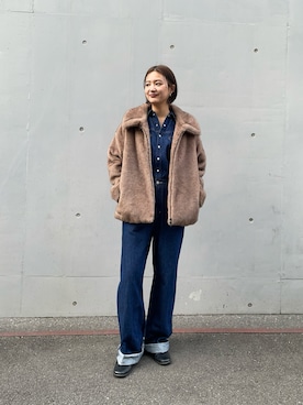 「URBAN RESEARCH（アーバンリサーチ）のアイテム（オールインワン・サロペット）」を使った、ちほさん（レディース・163cm）の冬コーディネート