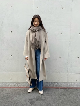 「URBAN RESEARCH（アーバンリサーチ）のアイテム（チェスターコート）」を使った、chihoさん（レディース・163cm）の秋コーディネート