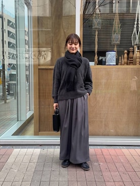 「URBAN RESEARCH（アーバンリサーチ）のアイテム（ストール/ショール）」を使った、ちほさん（レディース・163cm）の冬コーディネート