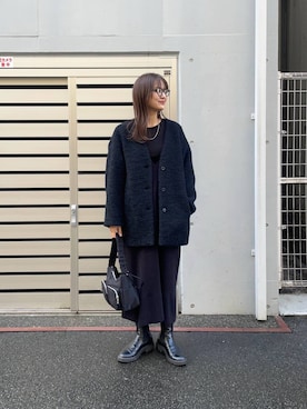 ループヤーンウールコクーンコートを使った人気ファッション