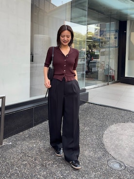 「adidas（アディダス）のadidas　EXCLUSIVE SAMBA LT（スニーカー、ブラック系）」を使った、ちほさん（レディース・163cm）の春コーディネート